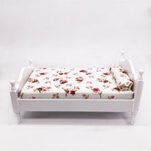 Load image into Gallery viewer, 1:12 Mini House Toy Simulation Bedroom White Single Bed