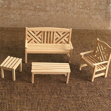 Load image into Gallery viewer, 4 PCS / Set 1:12 Doll House Mini Furniture Model Outdoor Garden Chair Stool