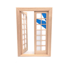 Load image into Gallery viewer, 2 PCS 1:12 Dollhouse DIY Mini Door and Window Material Simple 28 Grids Double Ppen Door