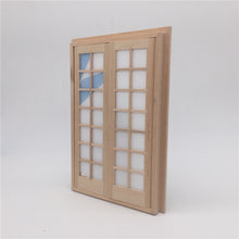 Load image into Gallery viewer, 2 PCS 1:12 Dollhouse DIY Mini Door and Window Material Simple 28 Grids Double Ppen Door