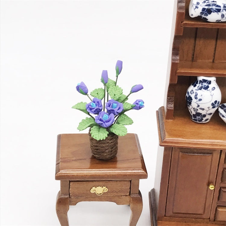 1:12 Mini House Toy Simulation Purple Rose Flowers Model Toy
