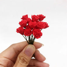Load image into Gallery viewer, 10 PCS 1:12 Mini Doll House Garden Bedroom Scene Decoration Roses, Dark Red