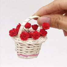 Load image into Gallery viewer, 10 PCS 1:12 Mini Doll House Garden Bedroom Scene Decoration Roses, Dark Red
