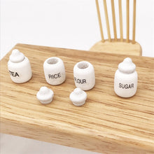 Load image into Gallery viewer, 3 Sets 1:12 Mini Doll House Dollhouse Miniatures Furniture Food Play Tea Salt Jar 4 PCS / Set