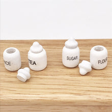 Load image into Gallery viewer, 3 Sets 1:12 Mini Doll House Dollhouse Miniatures Furniture Food Play Tea Salt Jar 4 PCS / Set