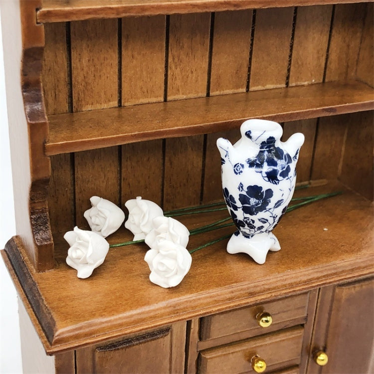 10 PCS 1:12 Mini Doll House Garden Bedroom Scene Decoration Roses