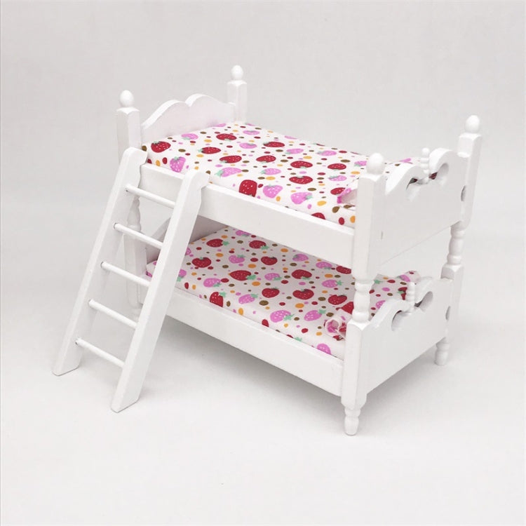 1:12 Mini House Toy Simulation Children Wooden Bunk Bed