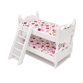 1:12 Mini House Toy Simulation Children Wooden Bunk Bed