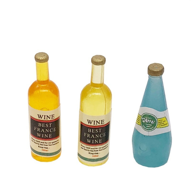 3 PCS / Set 1:12 Mini House Toy Simulation Wine Drink Decoration