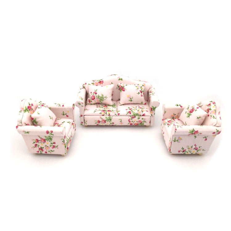 1:12 Doll House Furniture Decoration Three-piece Mimulation Sofa