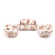 Load image into Gallery viewer, 1:12 Doll House Furniture Decoration Three-piece Mimulation Sofa