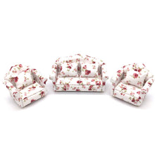 Load image into Gallery viewer, 1:12 Doll House Furniture Decoration Three-piece Mimulation Sofa
