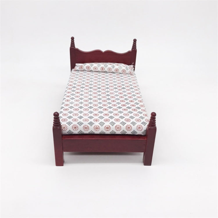 1:12 Mini House Toy Pocket Furniture Simulation Single Bed