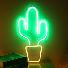 Load image into Gallery viewer, LED Acrylic Transparent Back Panel Neon Light Holiday Decoration Lamp, Cactus, Love, Popsicle, Banana