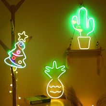 Load image into Gallery viewer, LED Acrylic Transparent Back Panel Neon Light Holiday Decoration Lamp, Cactus, Love, Popsicle, Banana