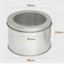 Load image into Gallery viewer, Deep Round Skylight Transparent Window Top Cover Tin Box Food Tea Can Baking Cake Box, 9cm x 9cm x 6cm