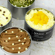 Load image into Gallery viewer, Deep Round Skylight Transparent Window Top Cover Tin Box Food Tea Can Baking Cake Box, 9cm x 9cm x 6cm