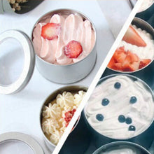 Load image into Gallery viewer, Deep Round Skylight Transparent Window Top Cover Tin Box Food Tea Can Baking Cake Box, 9cm x 9cm x 6cm