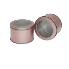 Load image into Gallery viewer, Deep Round Skylight Transparent Window Top Cover Tin Box Food Tea Can Baking Cake Box, 9cm x 9cm x 6cm