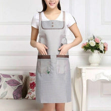 Load image into Gallery viewer, Home Adult Sleeveless Waterproof Grid Anti-oil Aprons with Double Pocket