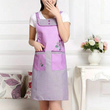 Load image into Gallery viewer, Home Adult Sleeveless Waterproof Grid Anti-oil Aprons with Double Pocket
