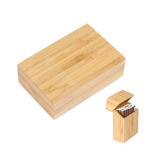 Load image into Gallery viewer, Creative Wooden Cigarette Case Magnet Adsorption Clamshell Cigarette Case, Black, Carbonized Bamboo, Rosewood, Cherry Wood