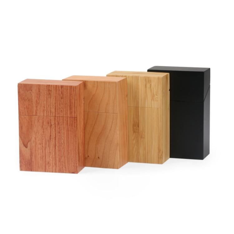 Creative Wooden Cigarette Case Magnet Adsorption Clamshell Cigarette Case, Black, Carbonized Bamboo, Rosewood, Cherry Wood