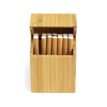 Load image into Gallery viewer, Creative Wooden Cigarette Case Magnet Adsorption Clamshell Cigarette Case, Black, Carbonized Bamboo, Rosewood, Cherry Wood