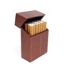 Load image into Gallery viewer, Creative Wooden Cigarette Case Magnet Adsorption Clamshell Cigarette Case, Black, Carbonized Bamboo, Rosewood, Cherry Wood