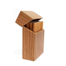 Load image into Gallery viewer, Creative Wooden Cigarette Case Magnet Adsorption Clamshell Cigarette Case, Black, Carbonized Bamboo, Rosewood, Cherry Wood