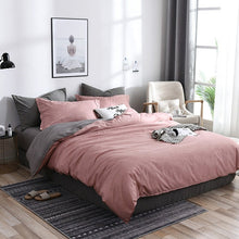 Load image into Gallery viewer, Bedding Set Solid Plaid Side Bed Comforter Duvet Cover Sheet Set, 168*229cm(1x Pillowcase,1xQuilt）, 200*230cm(2x Pillowcase,1x Quilt）, 228*228cm(2xPillowcase,1xQuilt）, 260*230cm(2xPillowcase ,1xQuilt）, 135*200cm(1xPillowcase,1xQuilt）                   ...