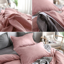 Load image into Gallery viewer, Bedding Set Solid Plaid Side Bed Comforter Duvet Cover Sheet Set, 168*229cm(1x Pillowcase,1xQuilt）, 200*230cm(2x Pillowcase,1x Quilt）, 228*228cm(2xPillowcase,1xQuilt）, 260*230cm(2xPillowcase ,1xQuilt）, 135*200cm(1xPillowcase,1xQuilt）                   ...