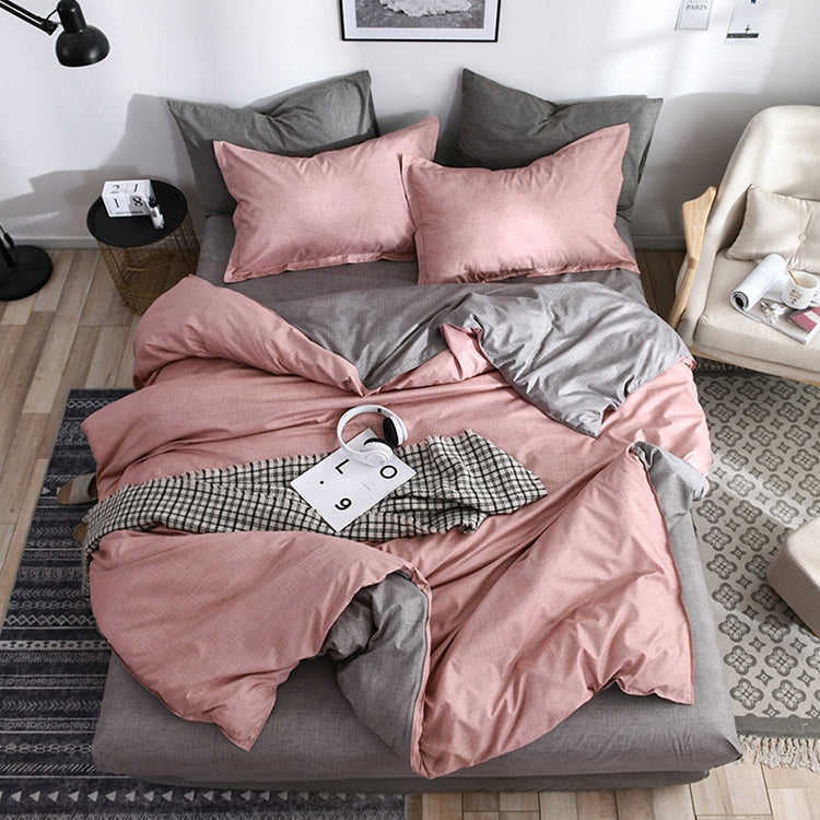 Bedding Set Solid Plaid Side Bed Comforter Duvet Cover Sheet Set, 168*229cm(1x Pillowcase,1xQuilt）, 200*230cm(2x Pillowcase,1x Quilt）, 228*228cm(2xPillowcase,1xQuilt）, 260*230cm(2xPillowcase ,1xQuilt）, 135*200cm(1xPillowcase,1xQuilt）                   ...