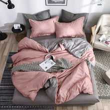 Load image into Gallery viewer, Bedding Set Solid Plaid Side Bed Comforter Duvet Cover Sheet Set, 168*229cm(1x Pillowcase,1xQuilt）, 200*230cm(2x Pillowcase,1x Quilt）, 228*228cm(2xPillowcase,1xQuilt）, 260*230cm(2xPillowcase ,1xQuilt）, 135*200cm(1xPillowcase,1xQuilt）                   ...