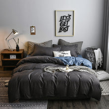 Load image into Gallery viewer, Bedding Set Solid Plaid Side Bed Comforter Duvet Cover Sheet Set, 168*229cm(1x Pillowcase,1xQuilt）, 200*230cm(2x Pillowcase,1x Quilt）, 228*228cm(2xPillowcase,1xQuilt）, 260*230cm(2xPillowcase ,1xQuilt）, 135*200cm(1xPillowcase,1xQuilt）                   ...