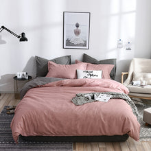 Load image into Gallery viewer, Bedding Set Solid Plaid Side Bed Comforter Duvet Cover Sheet Set, 168*229cm(1x Pillowcase,1xQuilt）, 200*230cm(2x Pillowcase,1x Quilt）, 228*228cm(2xPillowcase,1xQuilt）, 260*230cm(2xPillowcase ,1xQuilt）, 135*200cm(1xPillowcase,1xQuilt）                   ...