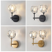 Load image into Gallery viewer, Wall Lamp Villa Hotel Wall Lamp Bedroom Bedside Crystal Wall Lamp, Without light source, white light LED5W, warm light LED5W