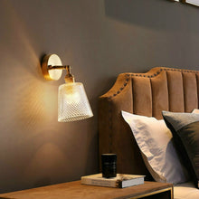 Load image into Gallery viewer, Copper Living Room Bedroom Crystal Wall Lamp, All Copper Single Head
