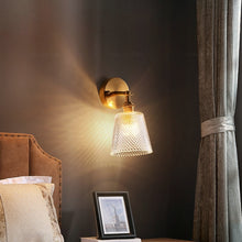 Load image into Gallery viewer, Copper Living Room Bedroom Crystal Wall Lamp, All Copper Single Head