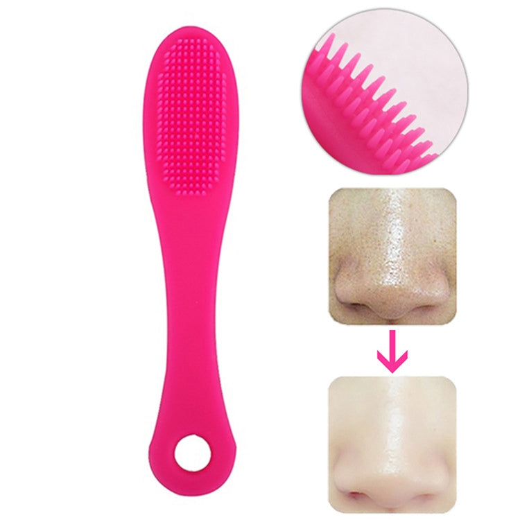 Blackhead Brush Face Cleansing Extractor Remover Tool Silicone Finger Massage Brush Face Exfoliating Cleansing Tool, Dark Magenta, Light Magenta, Pink, Green