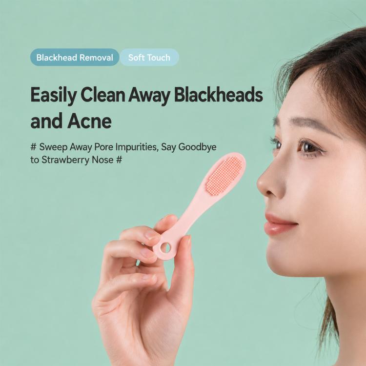 Blackhead Brush Face Cleansing Extractor Remover Tool Silicone Finger Massage Brush Face Exfoliating Cleansing Tool, Dark Magenta, Light Magenta, Pink, Green