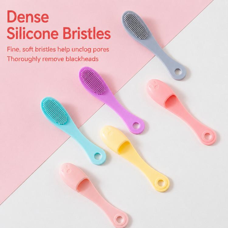 Blackhead Brush Face Cleansing Extractor Remover Tool Silicone Finger Massage Brush Face Exfoliating Cleansing Tool, Dark Magenta, Light Magenta, Pink, Green