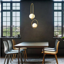 Load image into Gallery viewer, Restaurant Chandelier Single Head Creative Personality Simple Modern Copper Lamp, without Light Source  Round A1, with 5W Warm Light  Round A1, with 5W White Light  Round A1, with 5W Neutral Light  Round A1, with 5W Three-Color Light  Round A1         ...