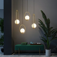 Load image into Gallery viewer, Restaurant Chandelier Single Head Creative Personality Simple Modern Copper Lamp, without Light Source  Round A1, with 5W Warm Light  Round A1, with 5W White Light  Round A1, with 5W Neutral Light  Round A1, with 5W Three-Color Light  Round A1         ...