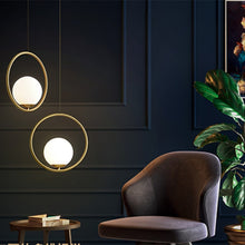 Load image into Gallery viewer, Restaurant Chandelier Single Head Creative Personality Simple Modern Copper Lamp, without Light Source  Round A1, with 5W Warm Light  Round A1, with 5W White Light  Round A1, with 5W Neutral Light  Round A1, with 5W Three-Color Light  Round A1         ...