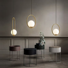 Load image into Gallery viewer, Restaurant Chandelier Single Head Creative Personality Simple Modern Copper Lamp, without Light Source  Round A1, with 5W Warm Light  Round A1, with 5W White Light  Round A1, with 5W Neutral Light  Round A1, with 5W Three-Color Light  Round A1         ...