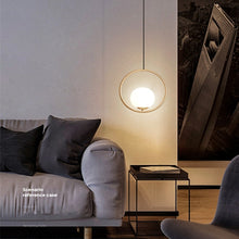 Load image into Gallery viewer, Restaurant Chandelier Single Head Creative Personality Simple Modern Copper Lamp, without Light Source  Round A1, with 5W Warm Light  Round A1, with 5W White Light  Round A1, with 5W Neutral Light  Round A1, with 5W Three-Color Light  Round A1         ...