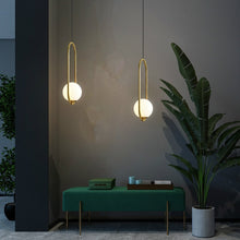 Load image into Gallery viewer, Restaurant Chandelier Single Head Creative Personality Simple Modern Copper Lamp, without Light Source  Round A1, with 5W Warm Light  Round A1, with 5W White Light  Round A1, with 5W Neutral Light  Round A1, with 5W Three-Color Light  Round A1         ...