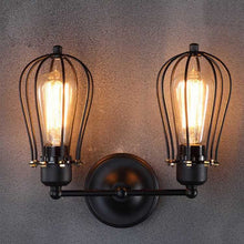 Load image into Gallery viewer, Retro Double Head Grapefruit Wrought Iron Antique Restaurant Corridor Aisle LED Wall Lamp, without Light Source, with Edison LED 4W, with Edison Tungsten Wire 40W