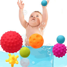 Load image into Gallery viewer, 6 in 1 Baby Bath Soft Ball Rubber Educational Tub Toys